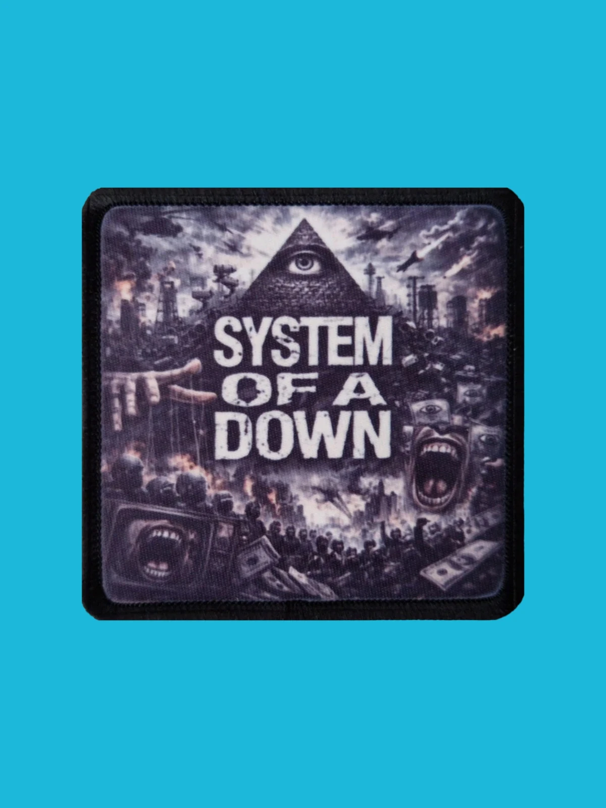Patch System Of A Down - Chaos visionnaire - Imprimé - Carré de 7,5 x 7,5 centimètres